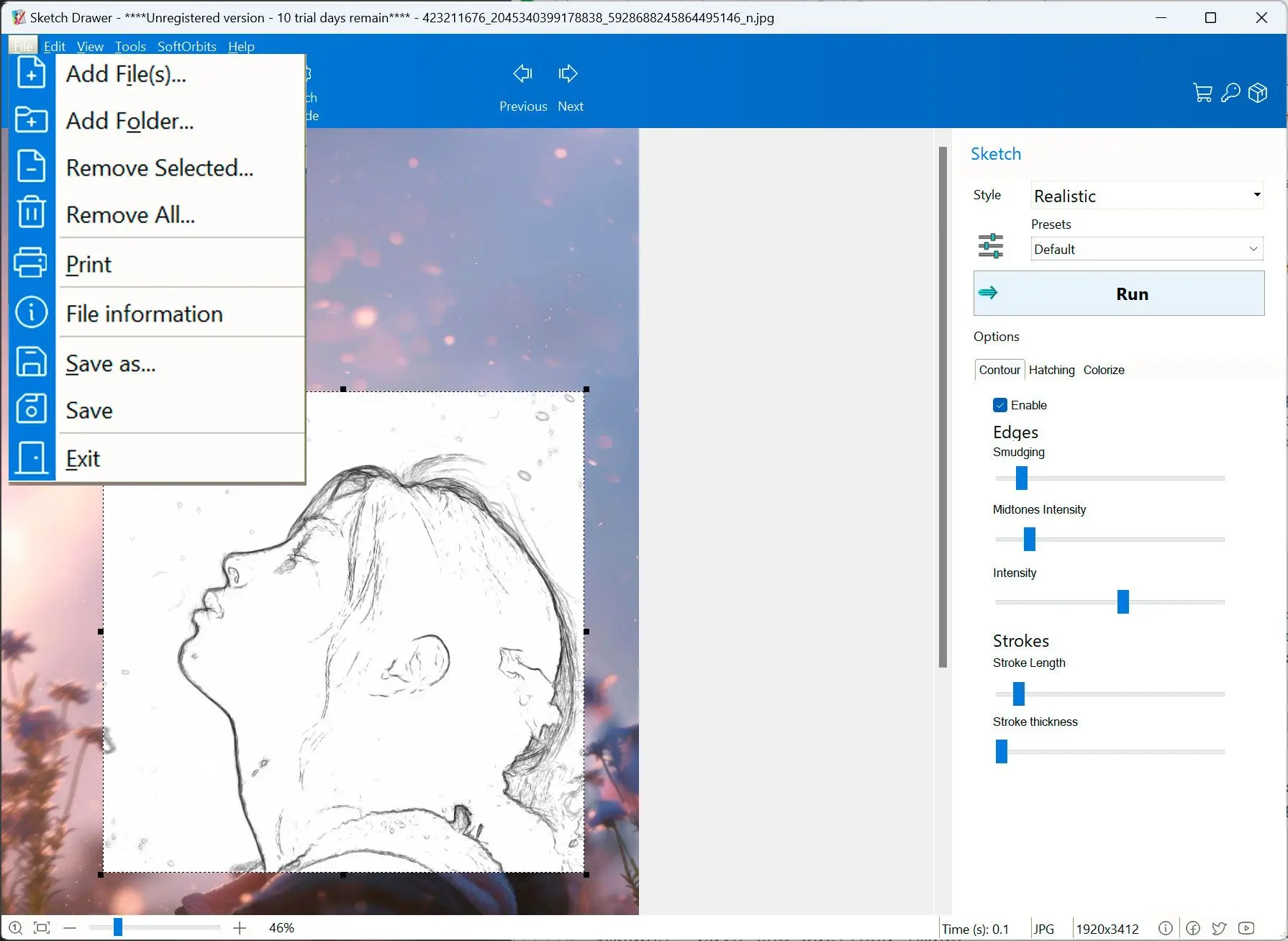 Ouvrez le logiciel et chargez votre image.